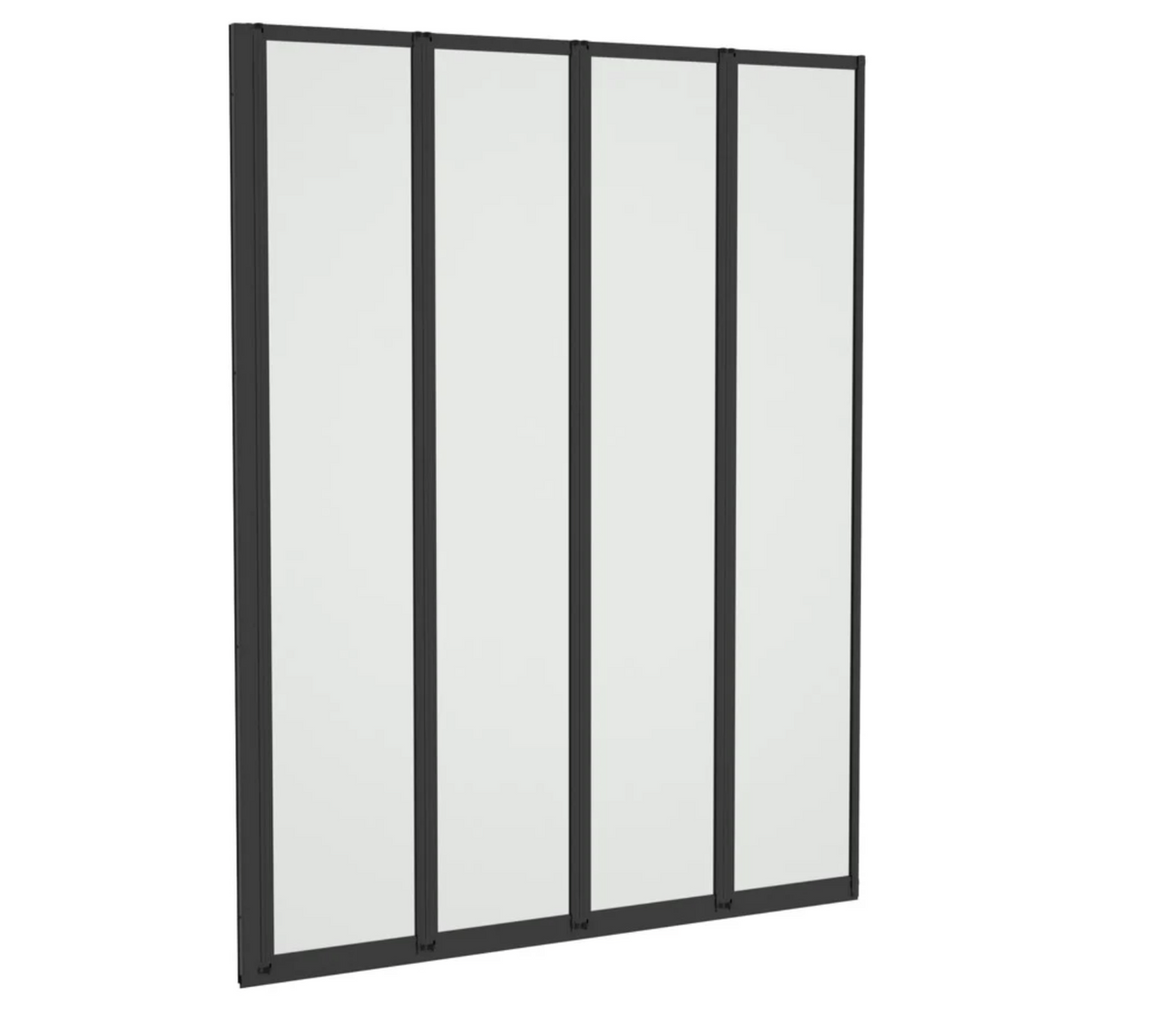 Aqualux 4 Fold Bath Screen- Black (AQ4FBLK)