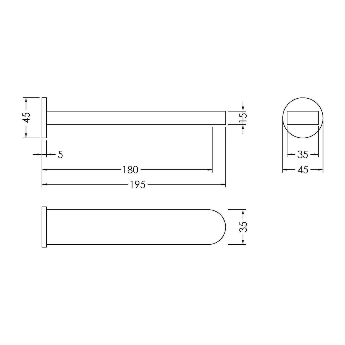 Nuie Binsey Bath Spout – Chrome, photo 3