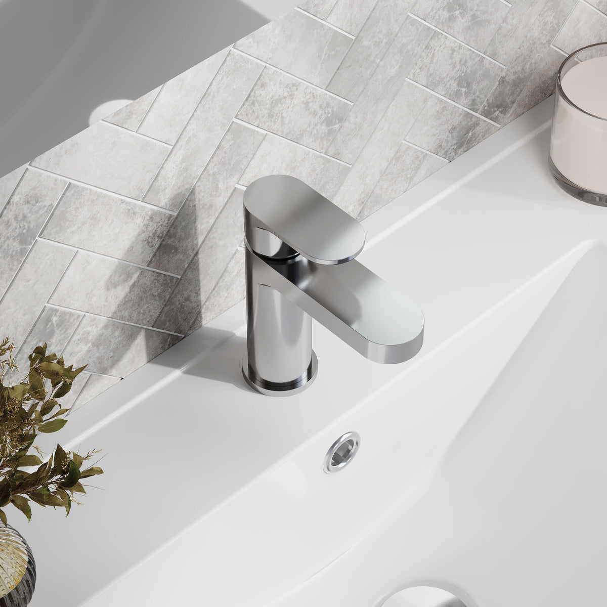 Nuie Binsey Mono Basin Mixer With Push Button Waste – Chrome, photo 4