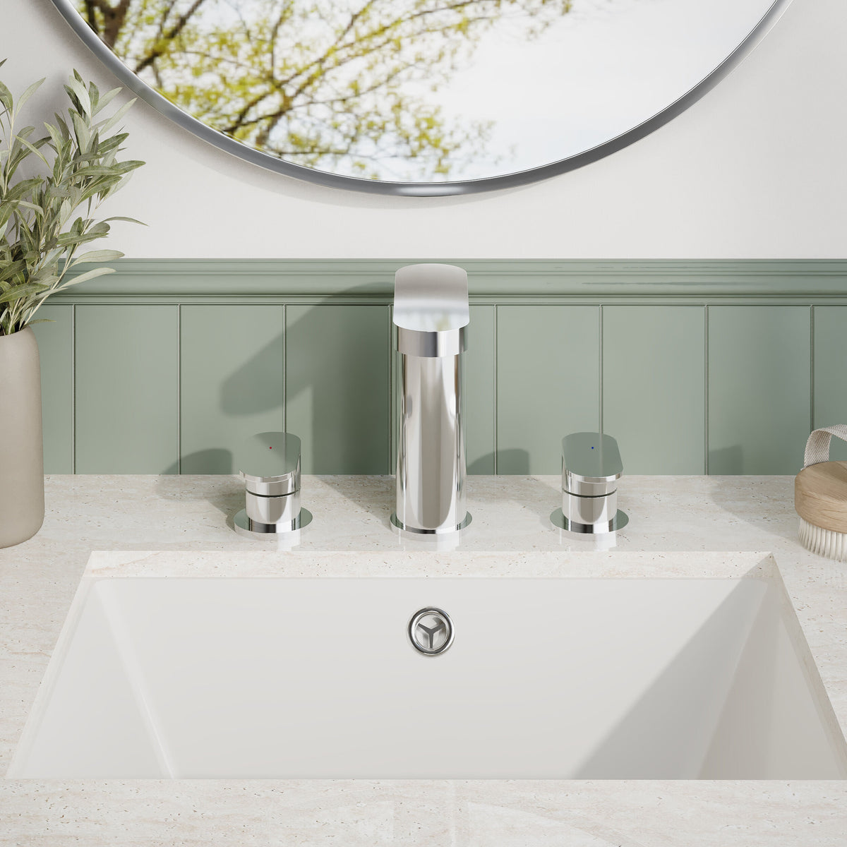 Nuie Binsey 3 Tap Hole Deck Mounted Basin Mixer With Pop Up Waste – Chrome