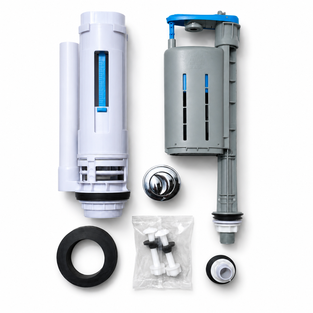 Internal dual flush fittings of the Kartell K-VIT Bijoux cistern BJX-CIS