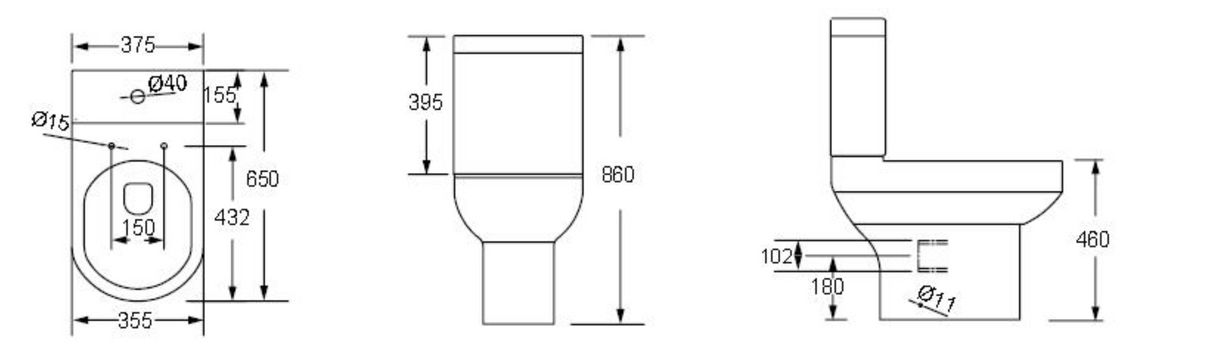 Kartell K-VIT Bijoux Comfort Height Close Coupled WC Pan and Seat- White Gloss (BJX-COM-SEA101D)