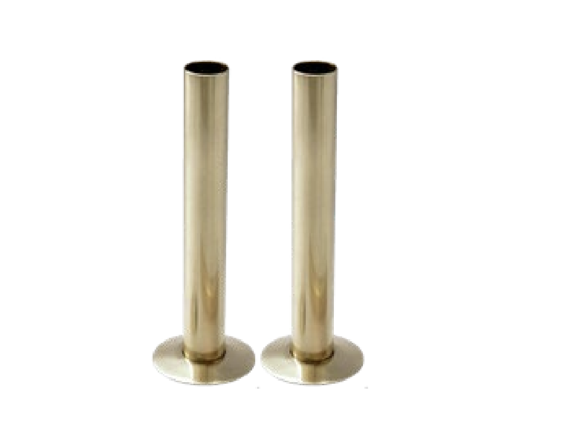 Kartell K-VIT 15mm radiator pipes and rosettes 180mm pair in brushed brass