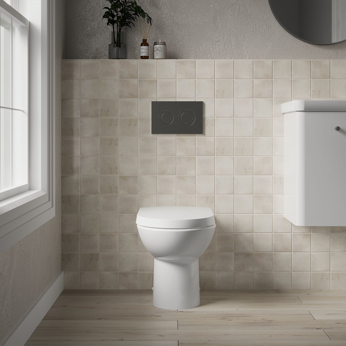 Nuie Round Back to Wall Toilet Pan – White