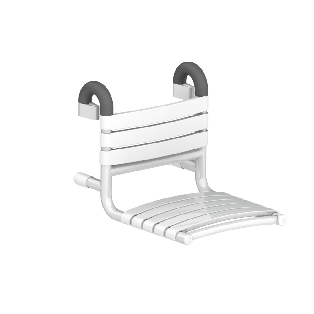 AKW Bama Slatted Shower Seat – Fold Up, Hanging or Stool, Grey or White, photo 6