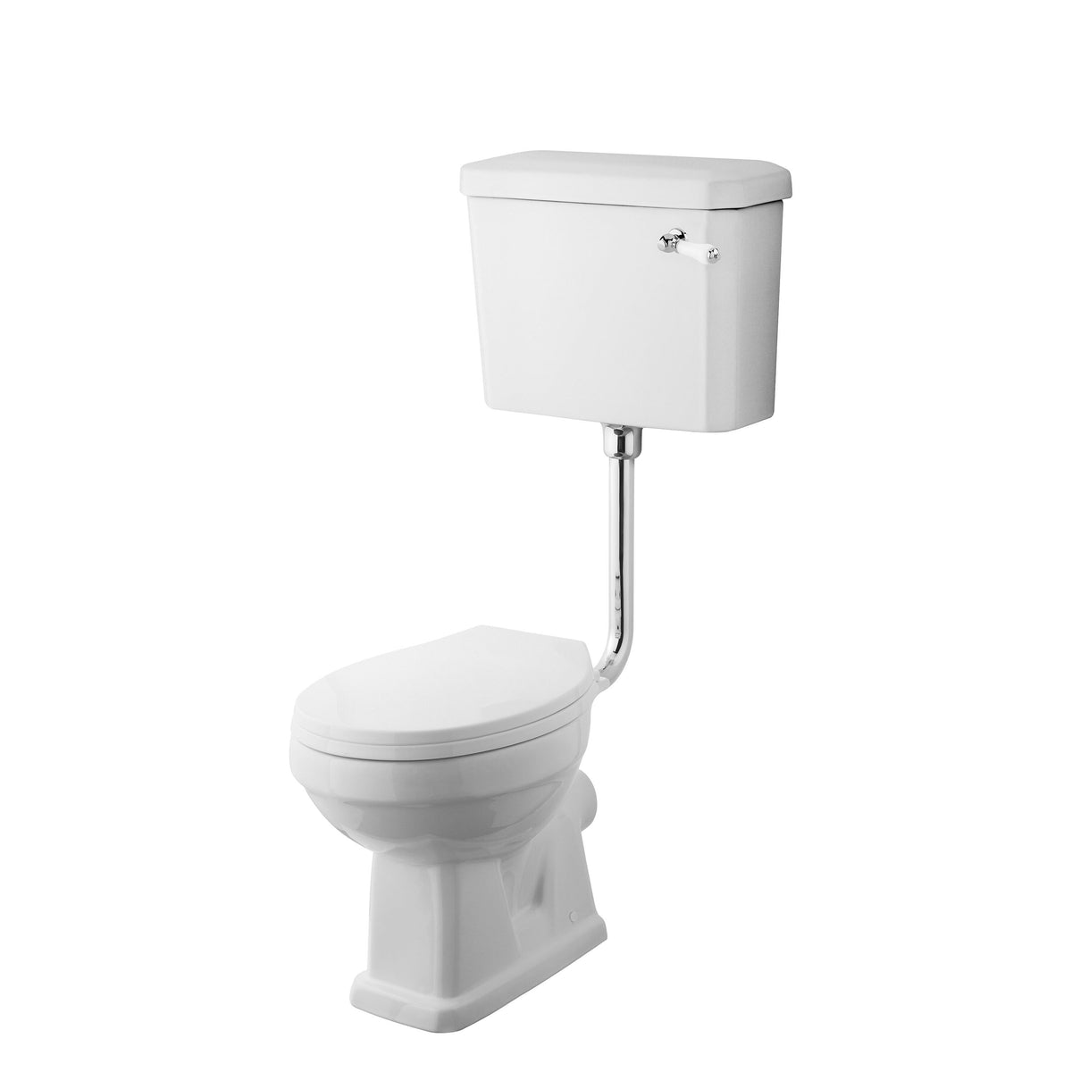 Nuie Carlton Traditional Low Level Toilet With Cistern & Flush Pipe – White, photo 2