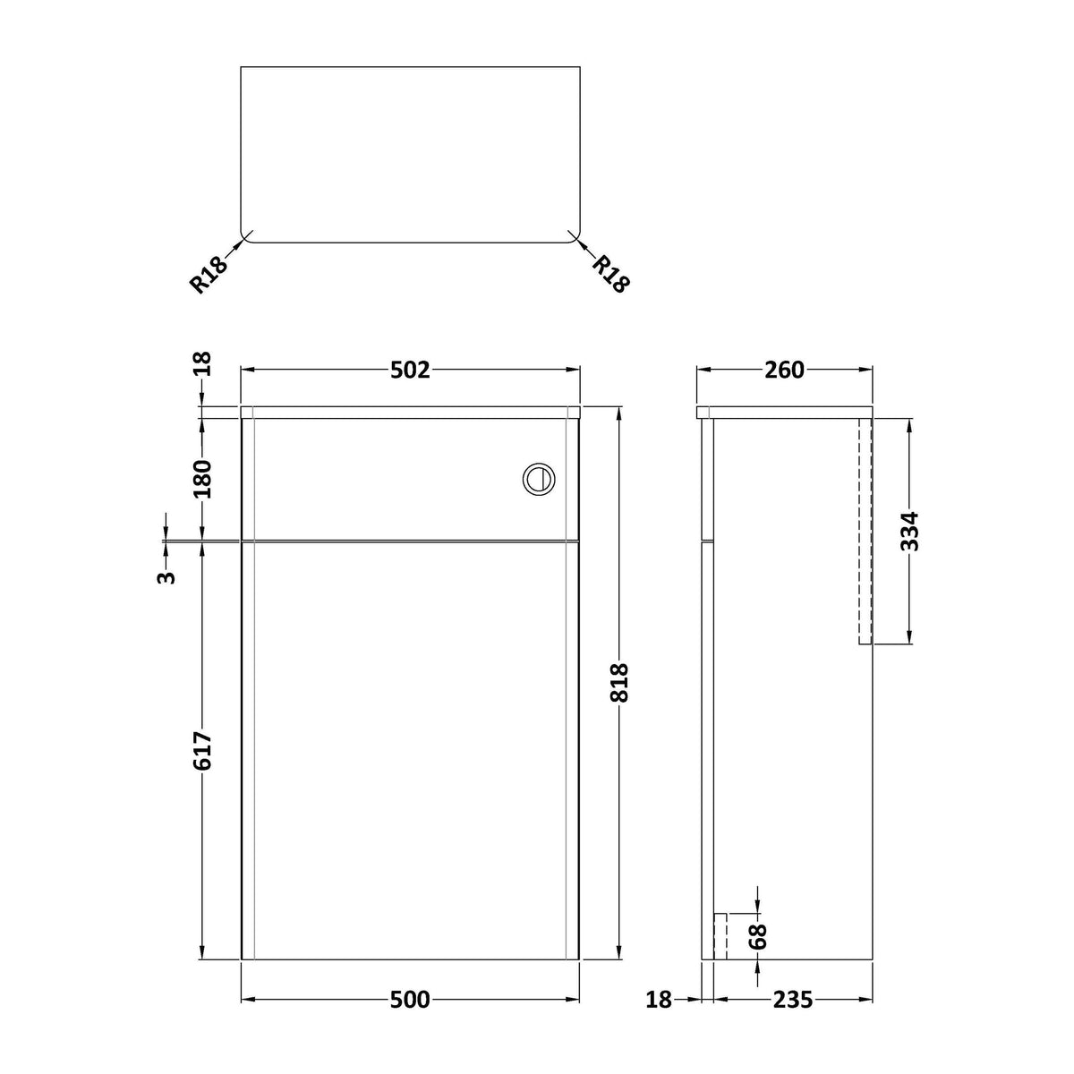Nuie Classique 500mm Floor Standing WC Unit, photo 6
