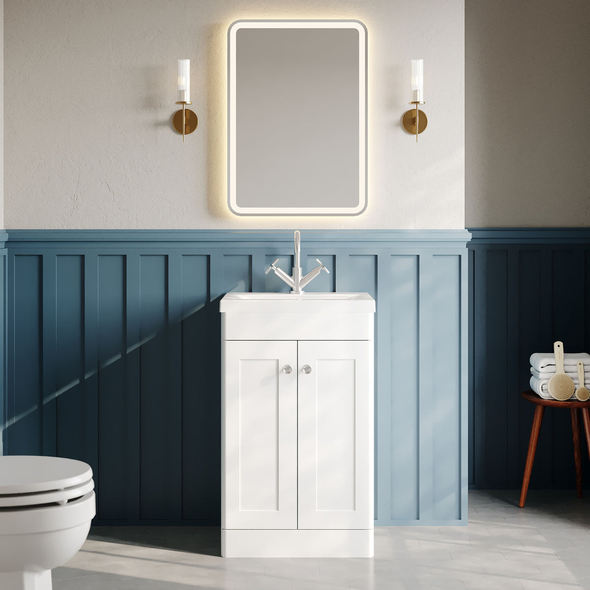Nuie Classique 2 Door Floor Standing Vanity Unit With Basin – 500mm, 600mm & 800mm