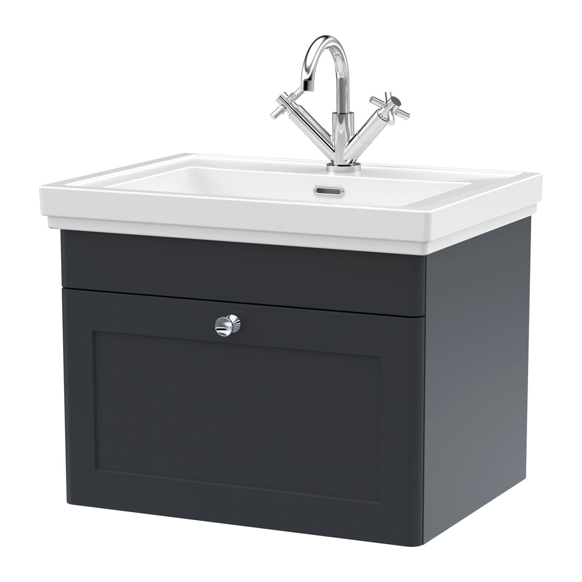 Nuie Classique 1 Drawer Wall Hung Vanity Unit With Basin – 500mm, 600mm & 800mm, photo 10