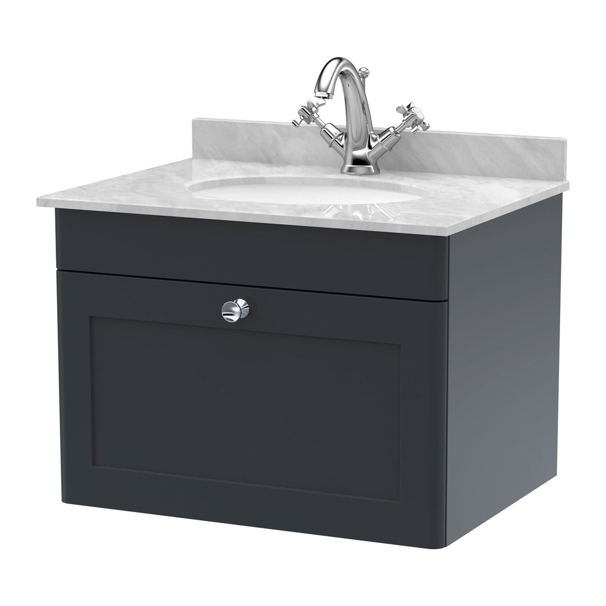 Nuie Classique 1 Drawer Wall Hung Vanity Unit With Basin – 500mm, 600mm & 800mm, photo 14