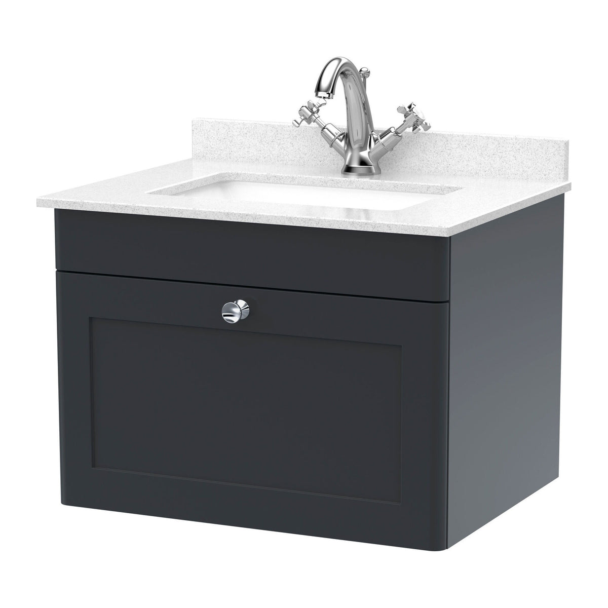 Nuie Classique 1 Drawer Wall Hung Vanity Unit With Basin – 500mm, 600mm & 800mm, photo 15