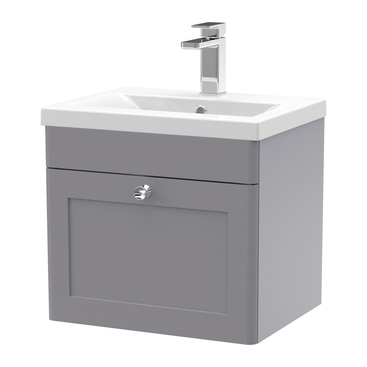 Nuie Classique 1 Drawer Wall Hung Vanity Unit With Basin – 500mm, 600mm & 800mm, photo 4
