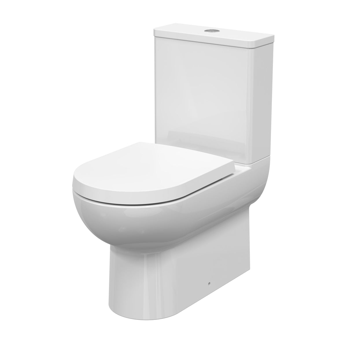 Nuie Isla Flush to Wall Toilet Rimless Pan & Cistern – White