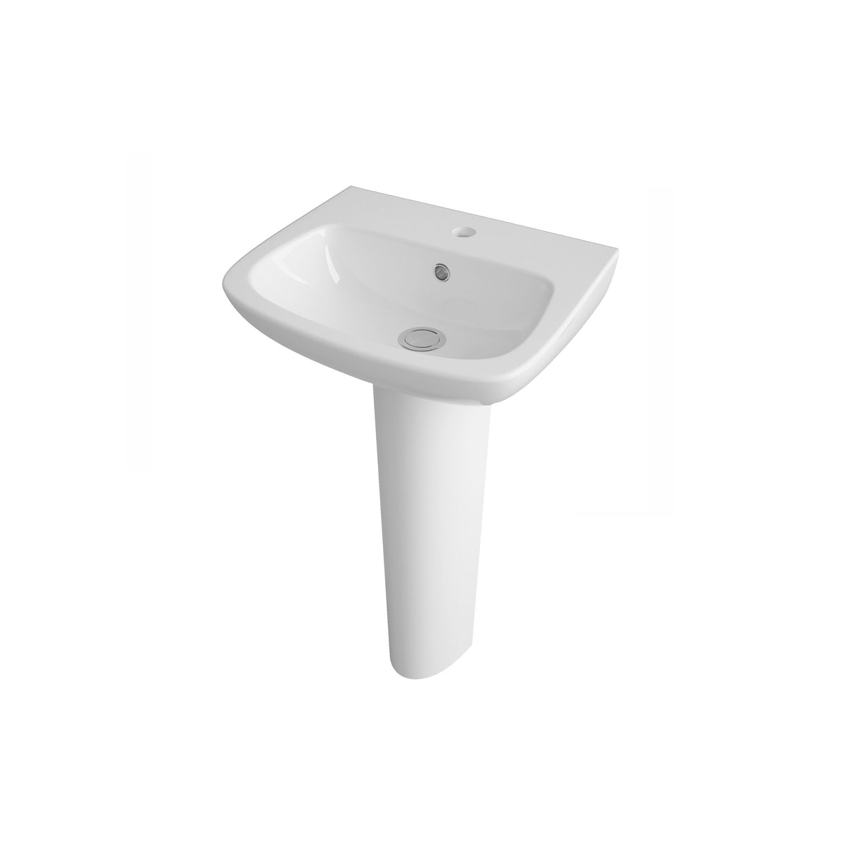 Nuie Ambrose 1 Tap Hole Ceramic Basin & Pedestal – 450mm & 500mm, photo 2