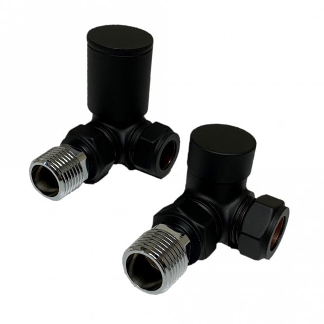 Kartell K-VIT Black Corner Radiator Valve 15mm Pair
