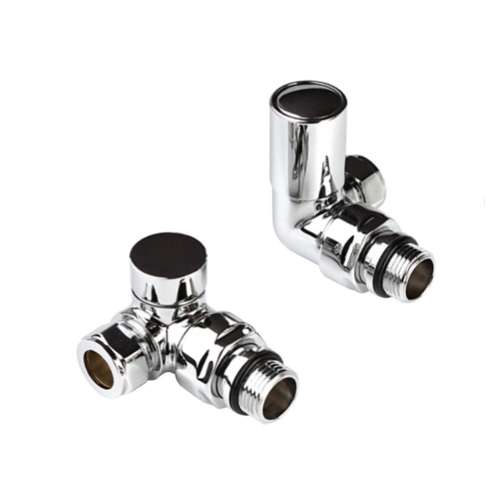 Kartell K-VIT Modern Manual Radiator Valves in chrome – Corner