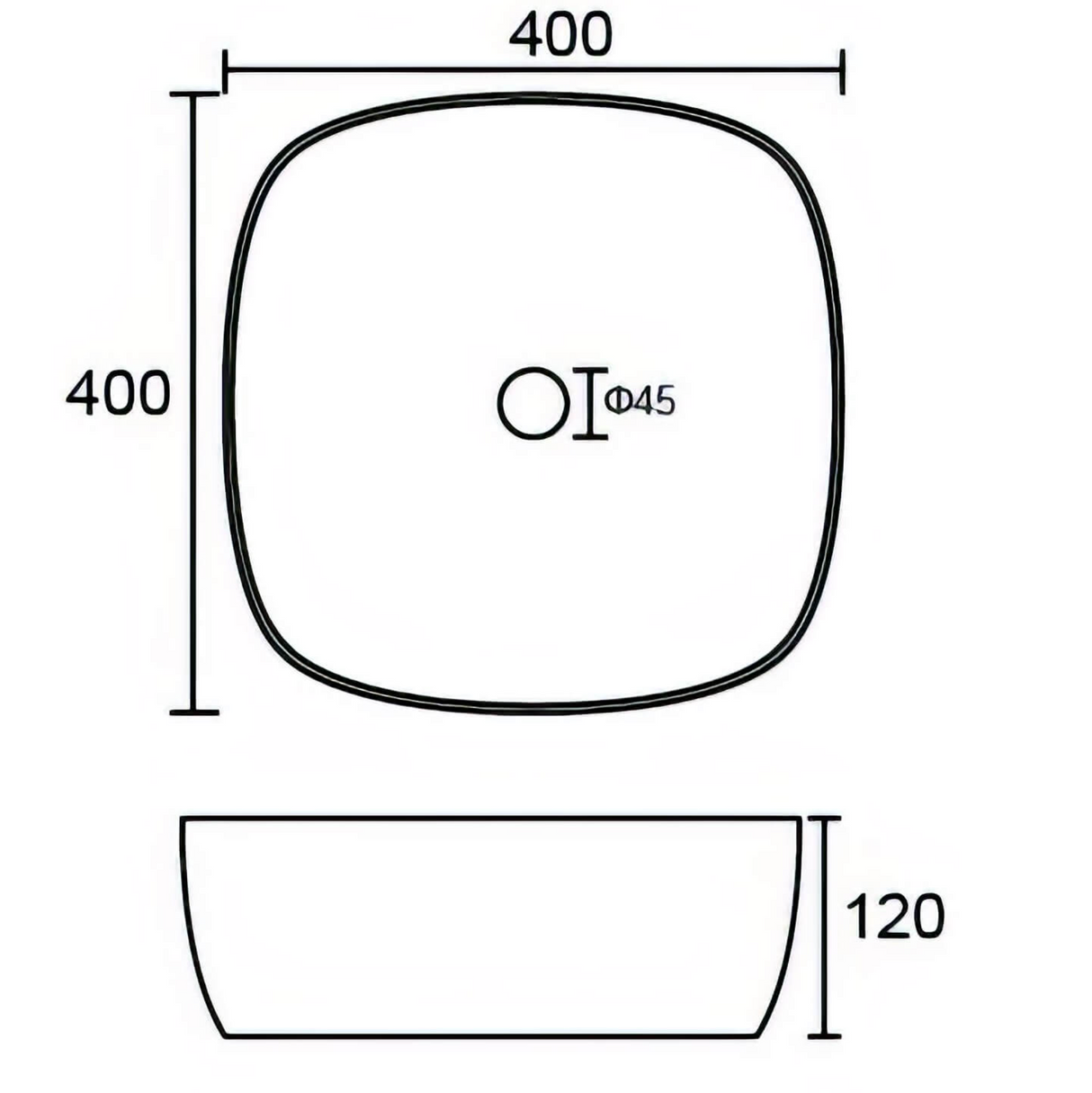 Kartell K-VIT Island 400mm Countertop Basin- White Gloss (CTB-ISL400)