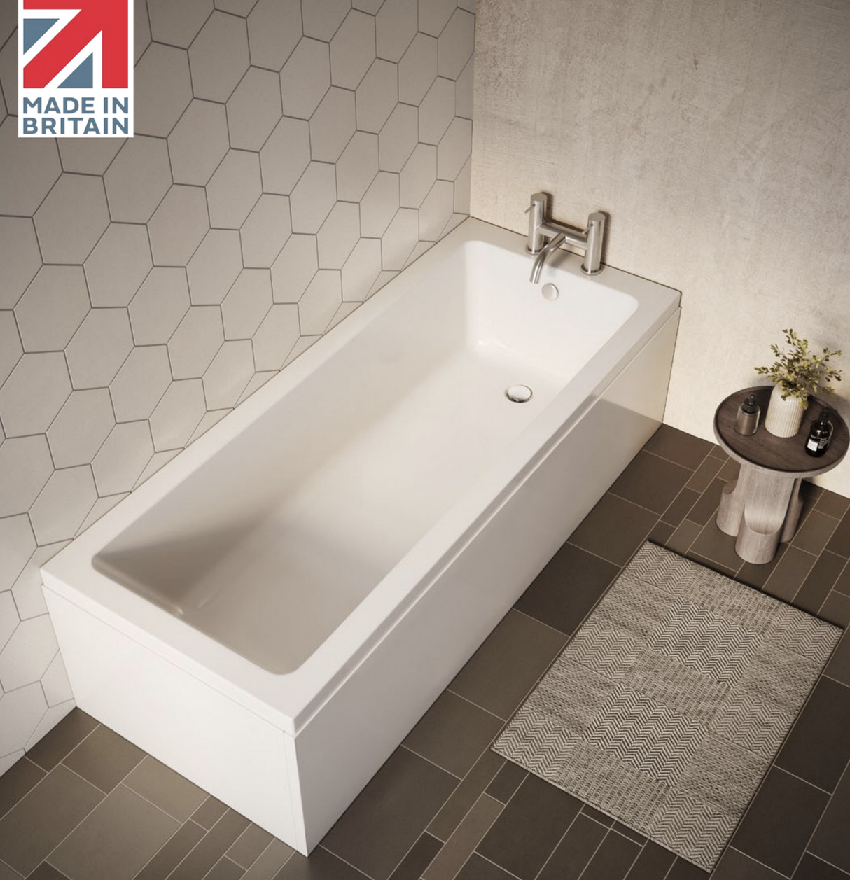 Carron Quantum 1500x700mm Single Ended Bath Carronite - White Gloss (02142)