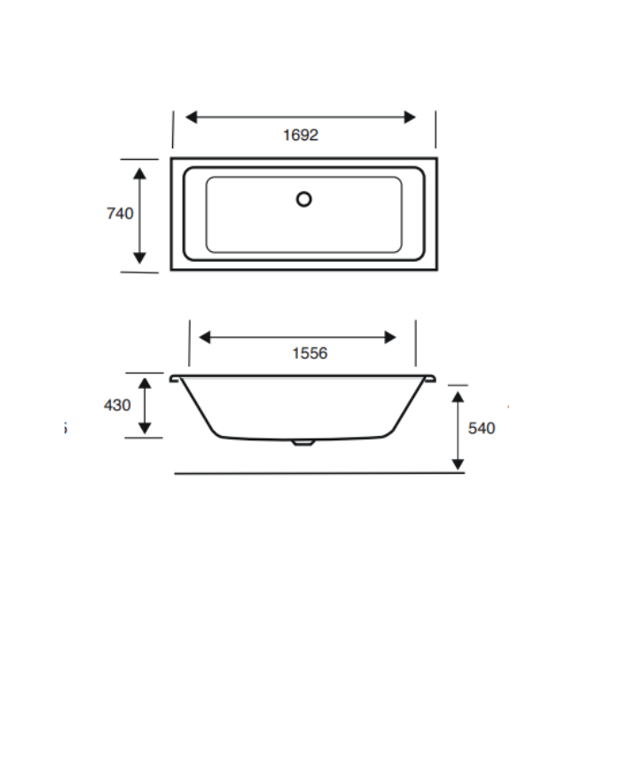 Carron Quantum 1700x750mm Double Ended Bath - White Gloss (02157)