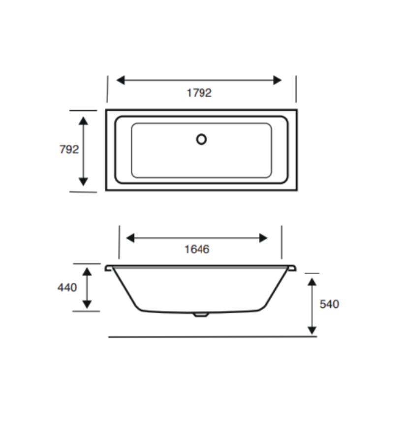 Carron Quantum 1800x800mm Double Ended Bath Carronite - White Gloss (02162)