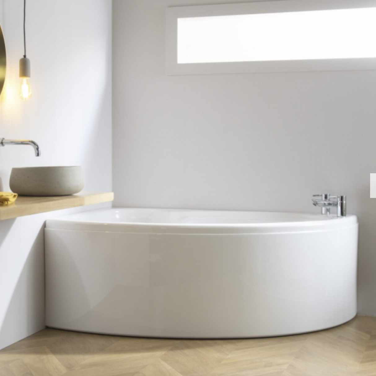 Carron Dove 1550x950mm Corner Bath Right Hand - White Gloss (02234)