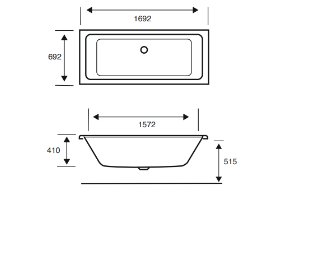 Carron Quantum 1700x700mm Double Ended Bath - White Gloss (02159)