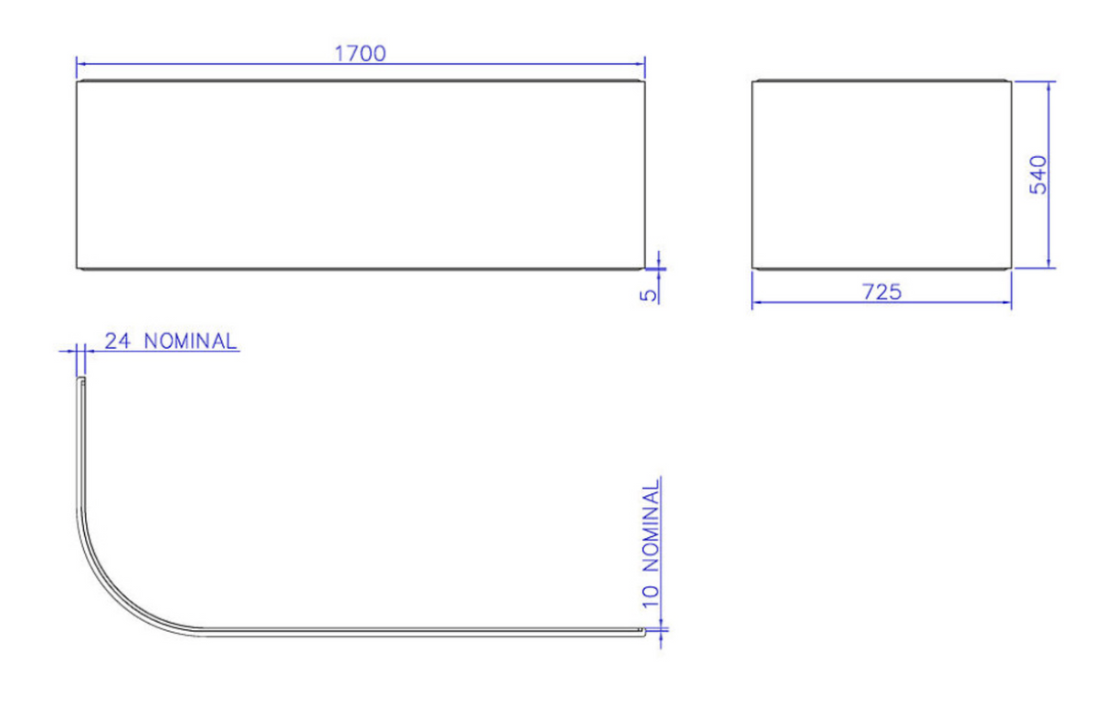 Carron Status 1700x725mm Front Bath Panel Carronite - White Gloss (02337)