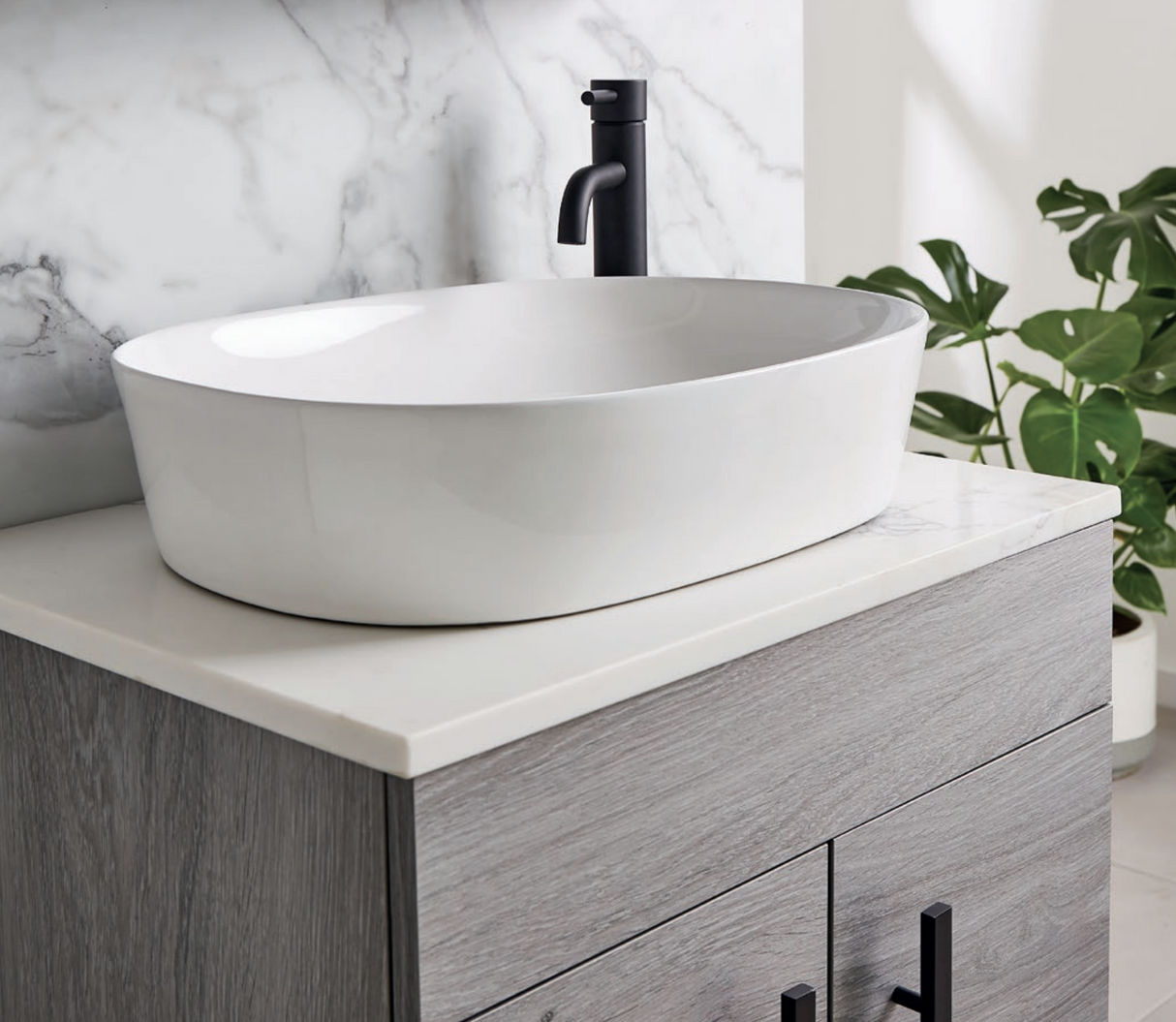 Kartell K-VIT Island 600mm Counter Top Basin- White Gloss (CTB-ISL600)