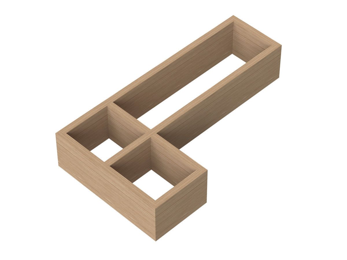 Nuie L-Shaped Bamboo Furniture Drawer Organiser – Light Fawn, photo 2