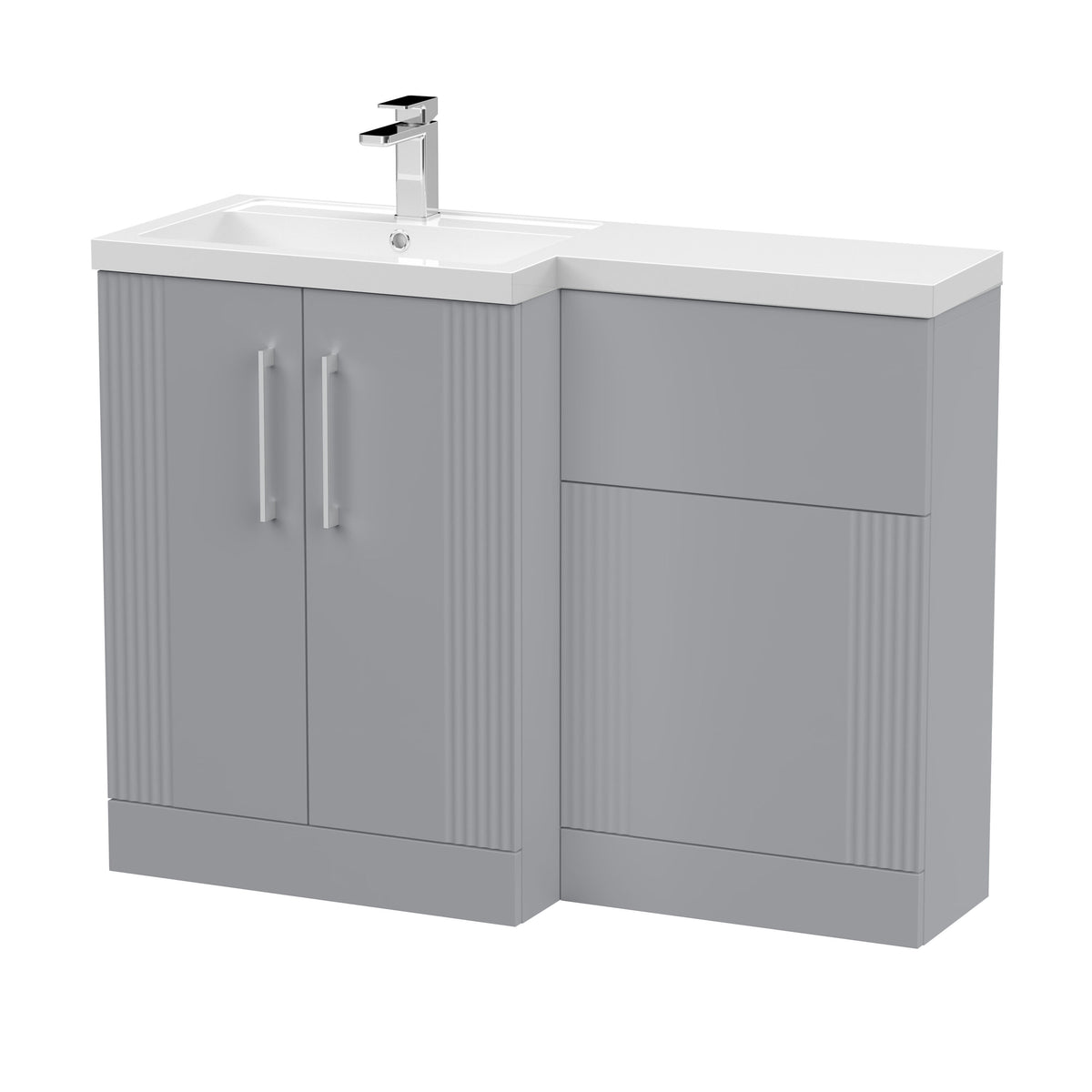 Nuie Deco 1100mm Floor Standing Combination Vanity & WC Unit With L-Shaped Basin, photo 3