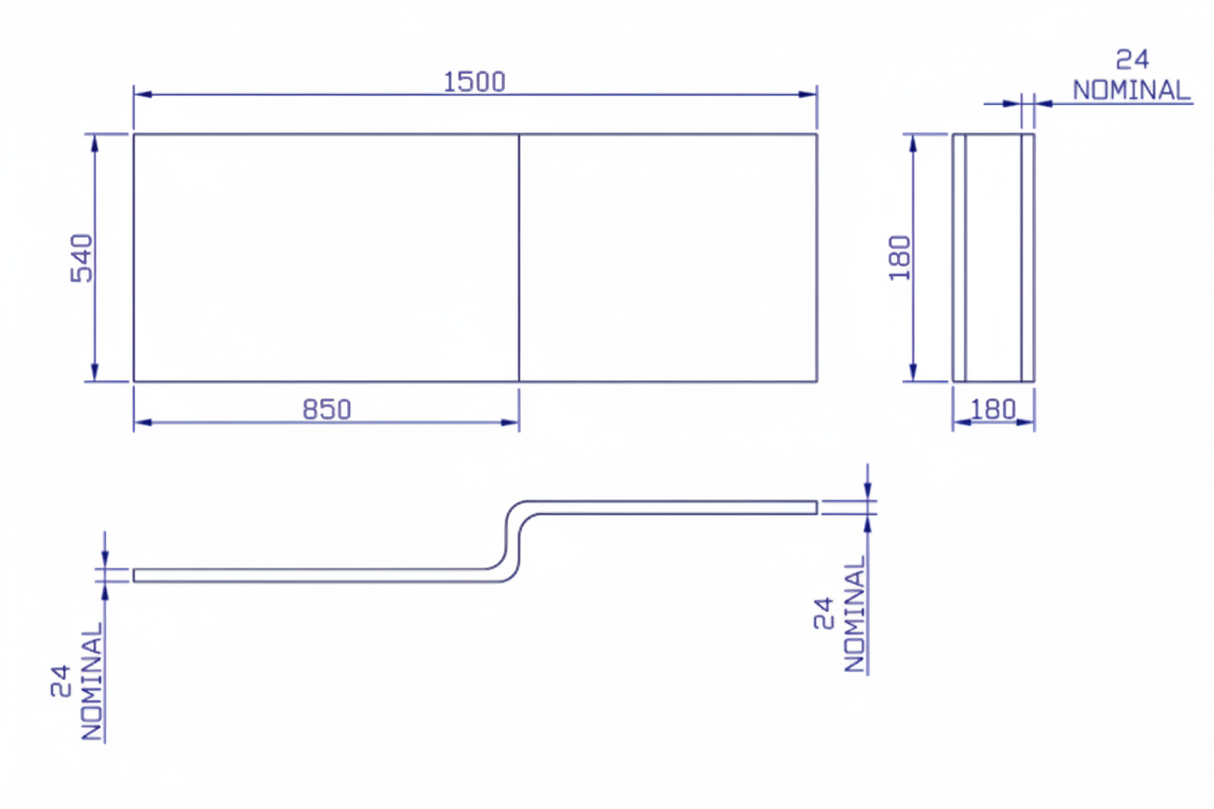 Carron Quantum Shower Bath 1500mm Front Panel - White Gloss (02324)