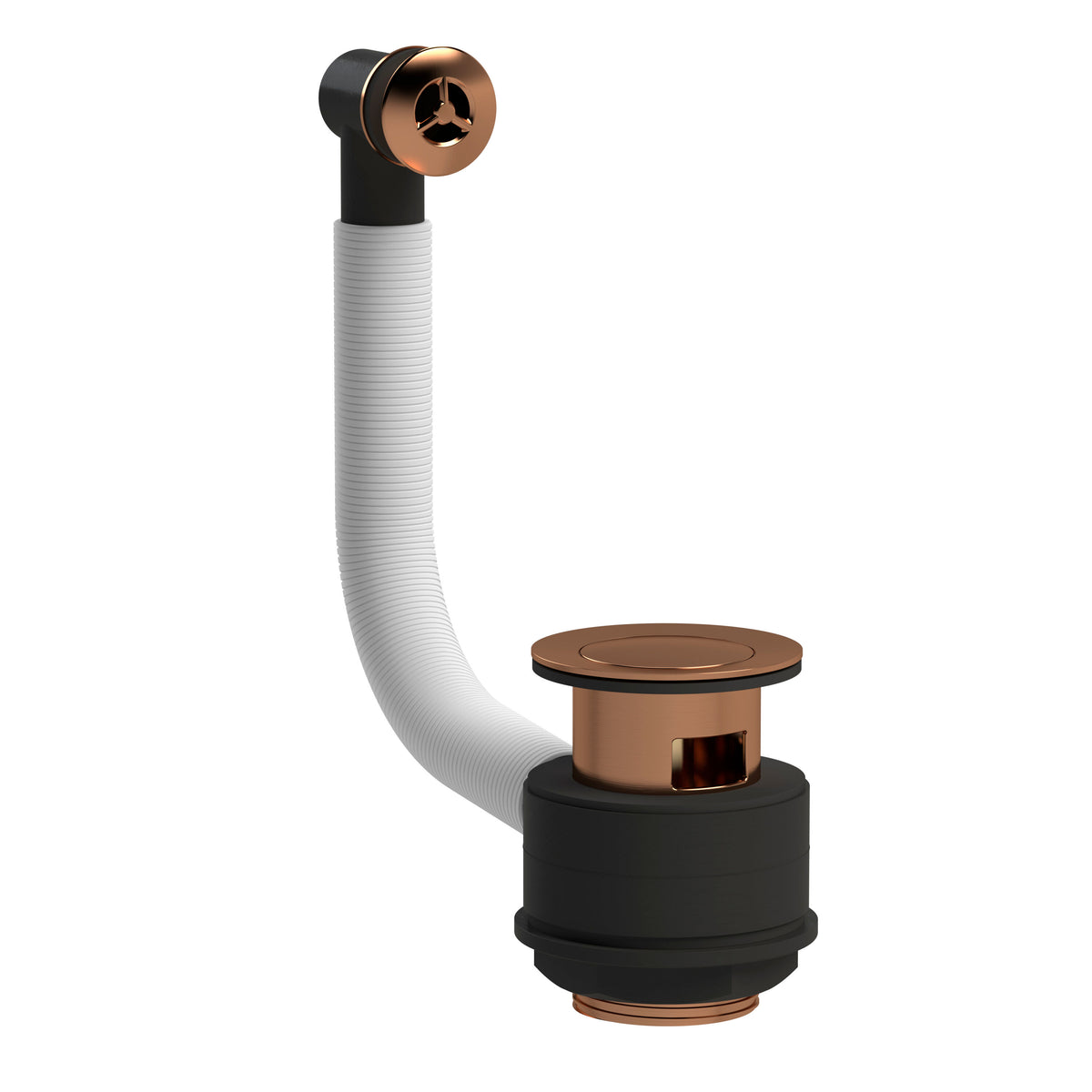 Nuie Push Button Basin Waste With Overflow – Brushed Bronze