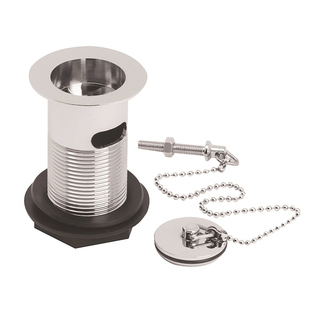 Nuie Plug With Chain Basin Waste – 60mm High – Chrome