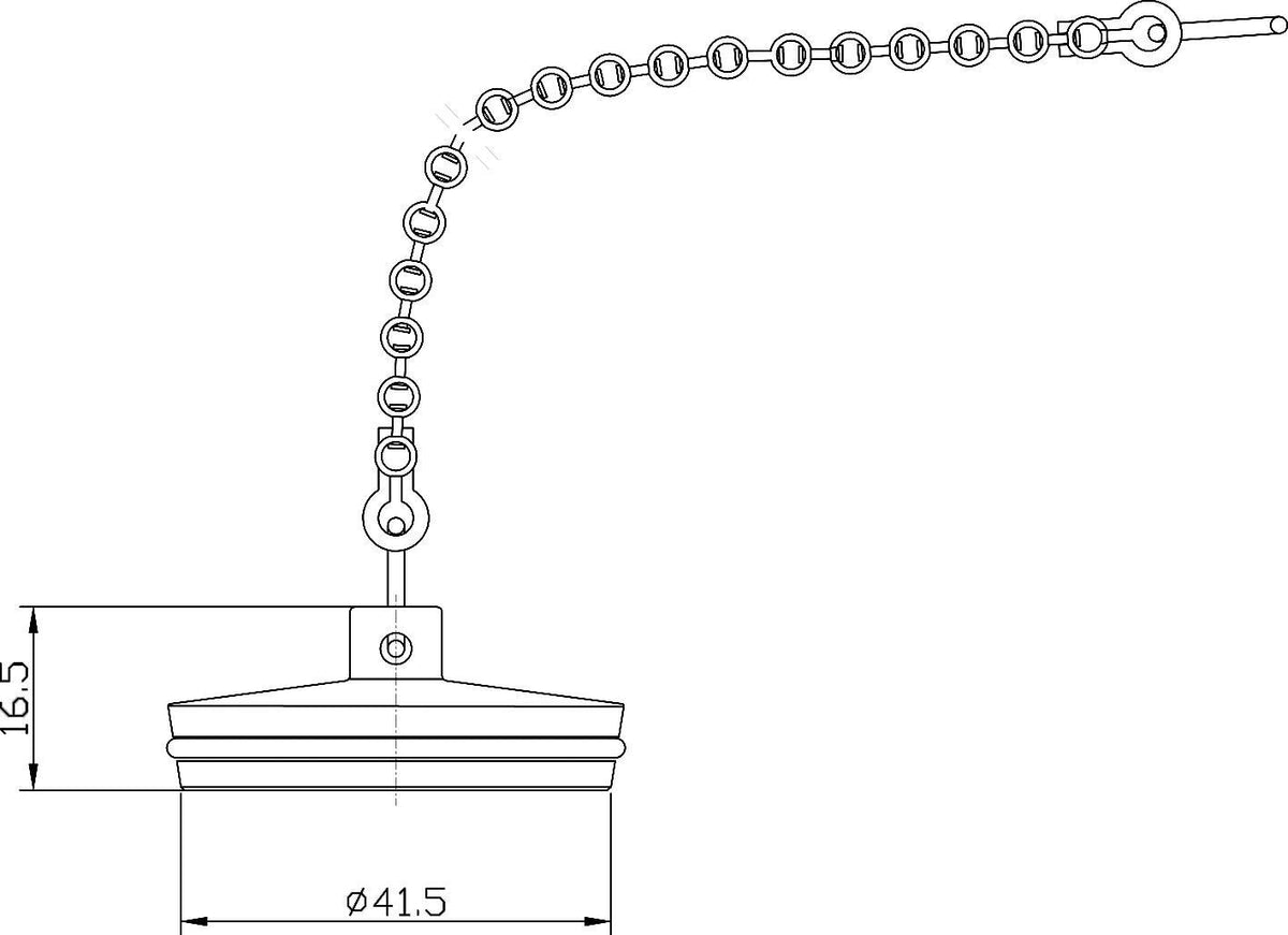 Nuie Bath Plug With Chain Bath Waste – 42mm High – Chrome, photo 2