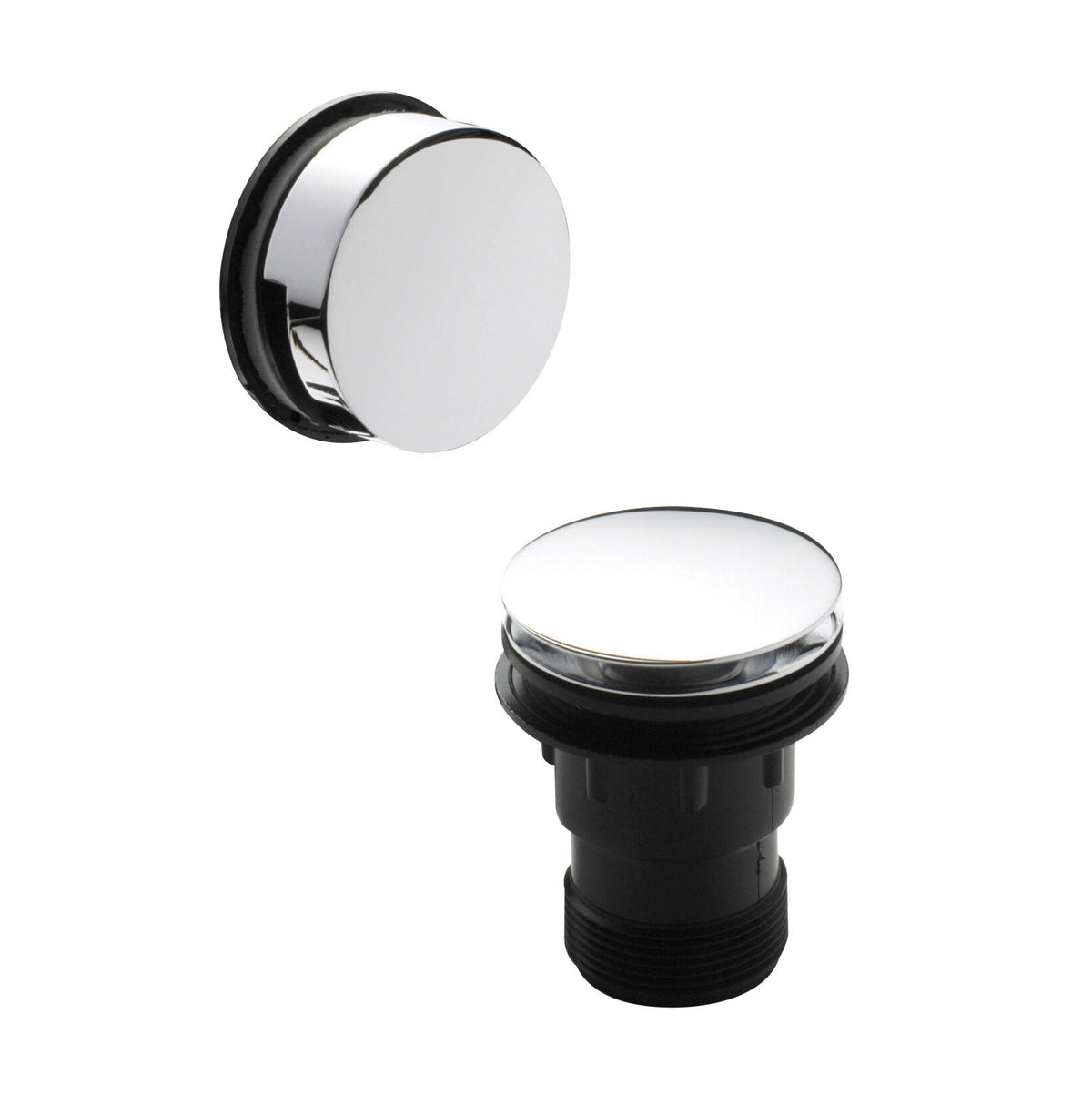 Nuie Push Button Bath Waste – Chrome, Matt Black or Brushed Brass
