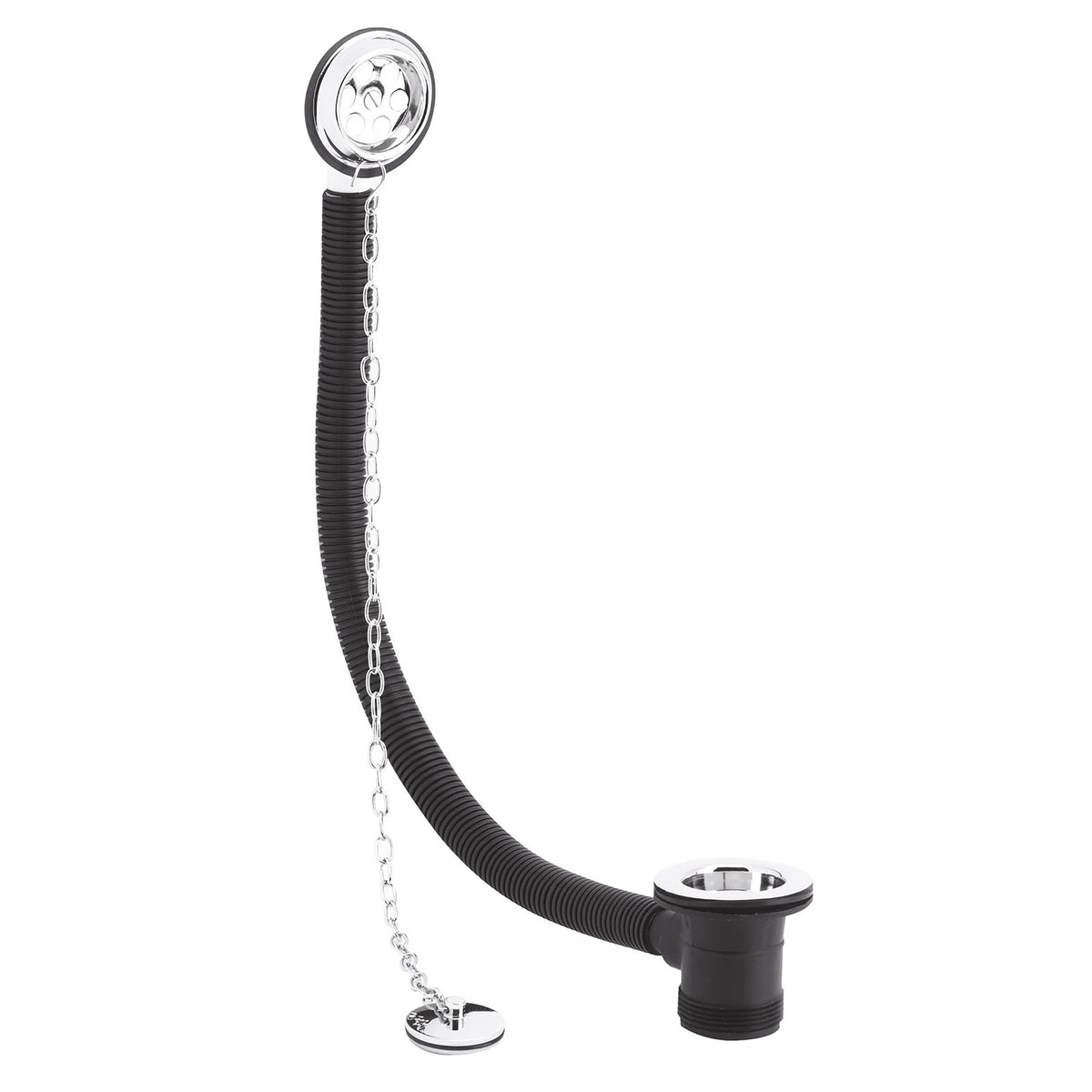 Nuie Bath Plug With Chain Bath Waste – 70mm High – Chrome