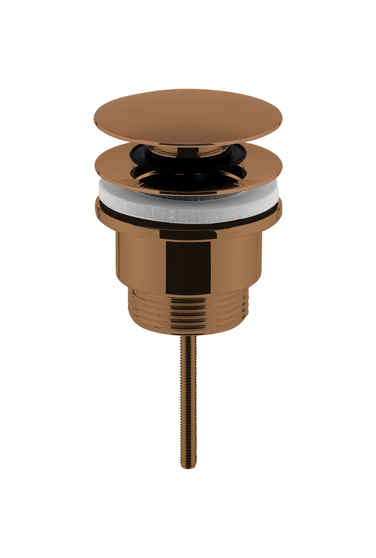 Nuie Universal Push Button Basin Waste – Brushed Bronze or Brushed Pewter