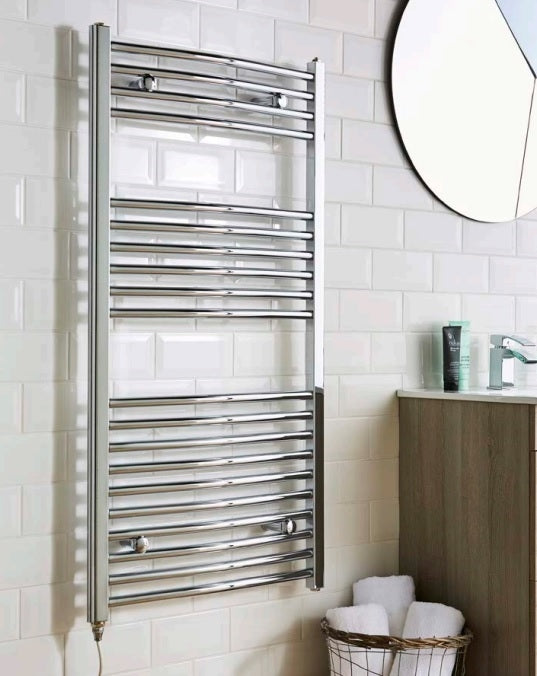 Kartell K-VIT Straight Electric Towel Rail - On/Off 500 x 1200mm Chrome (ESTR512C)