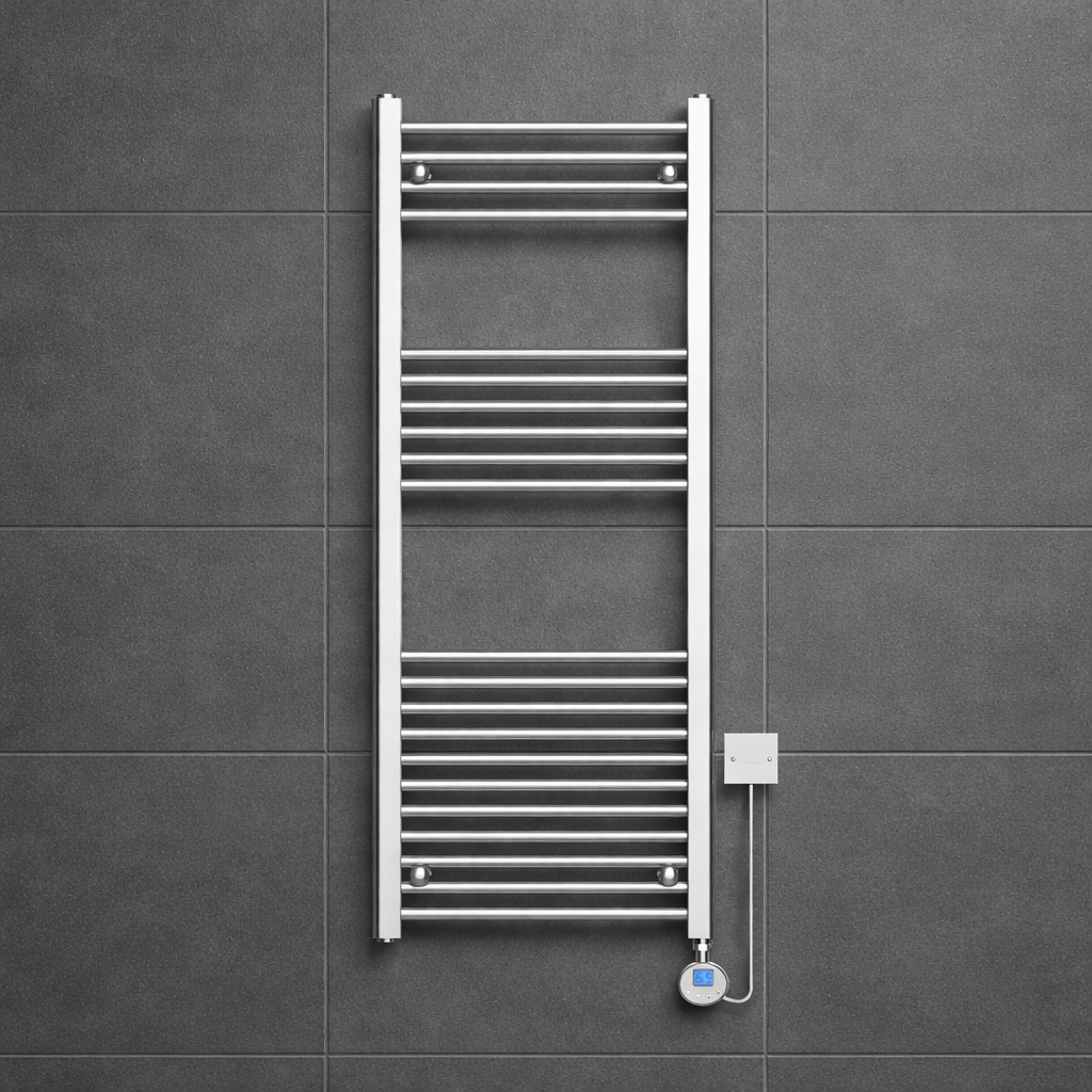 Kartell K-VIT 22mm straight electric towel rail thermostatic in chrome