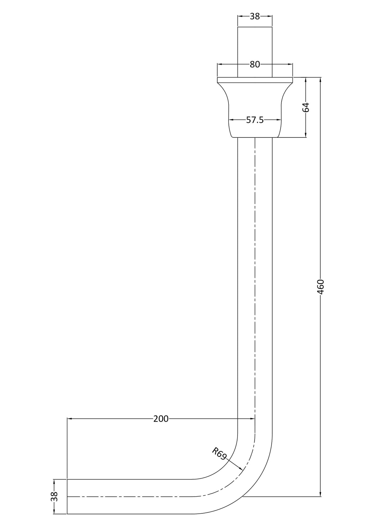 Hudson Reed Low Level Flush Pipe Pack – Brushed Brass, photo 2