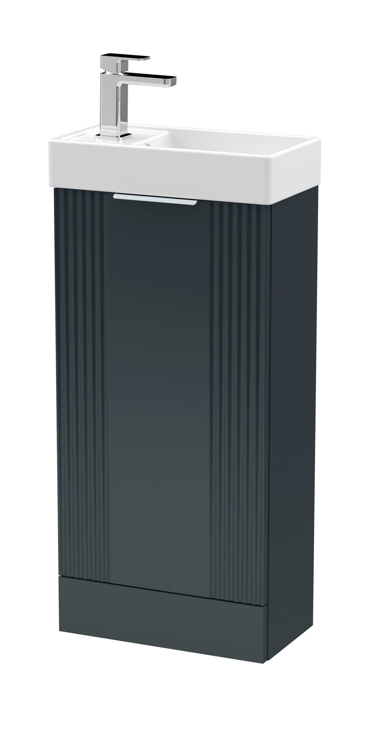 Nuie Deco Compact 400mm 1 Door Floor Standing Vanity Unit With Basin, photo 3