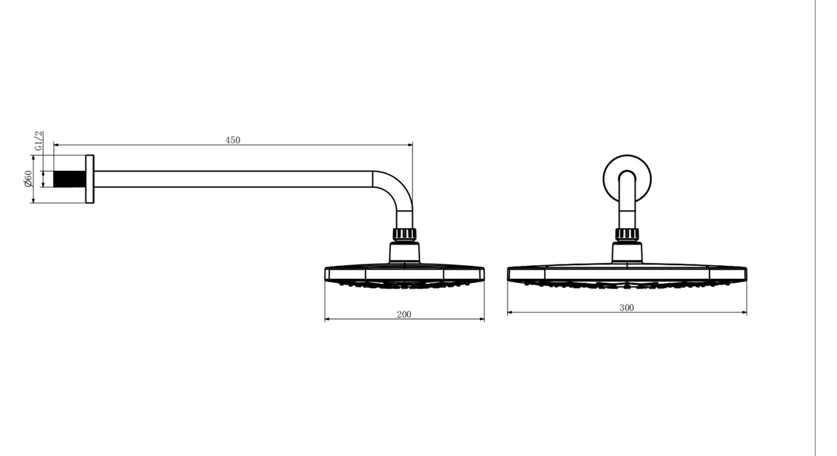 Kartell K-VIT Kolt Option 3 Thermostatic Concealed Shower with Fixed Overhead Drencher – Matt Black (SHO313KBL-SHO315KBL)