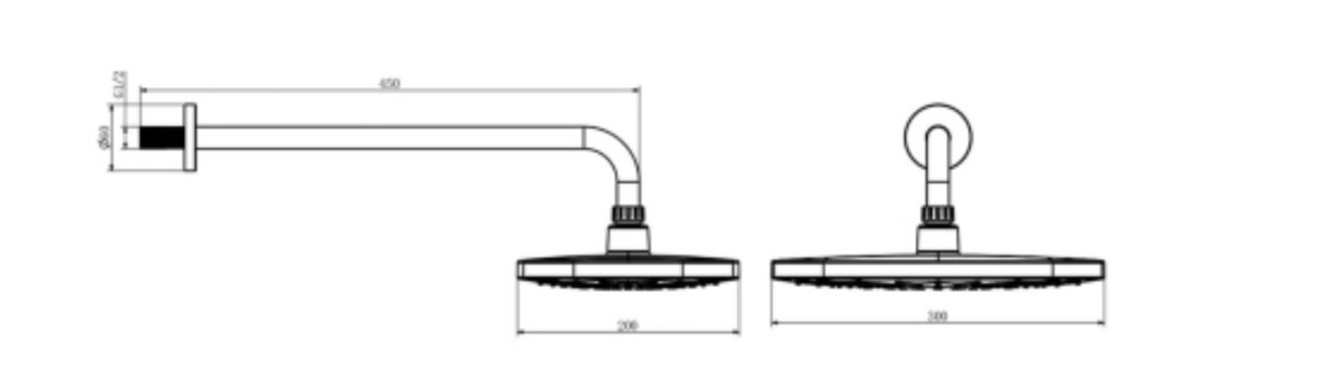 Kartell K-VIT Kolt Option 3 Thermostatic Concealed Shower with Fixed Overhead Drencher- Chrome (SHO303KCP-SHO305KCP)