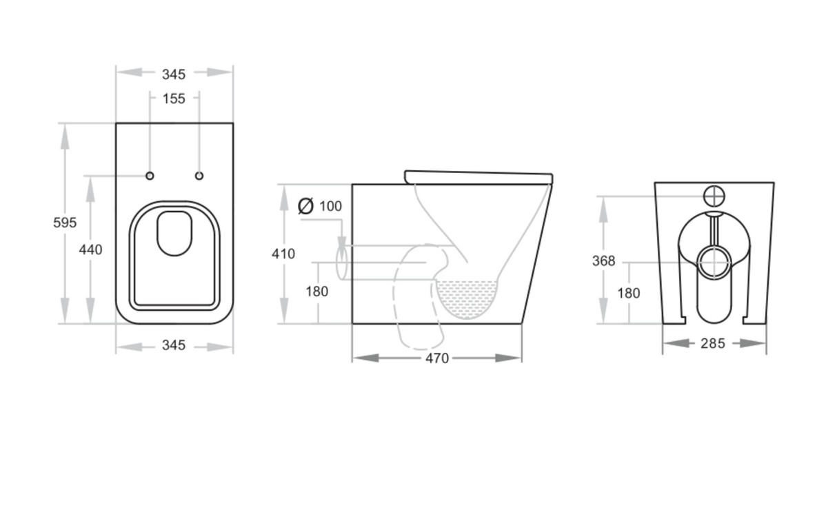 Kartell K-VIT Genoa Square Back To Wall Pan- White Gloss (GEN006SQ)