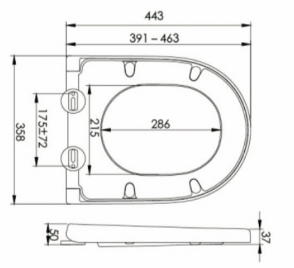 Kartell K-VIT Genoa Round Rimless Back To Wall WC Pan- White Gloss (GEN026RO)