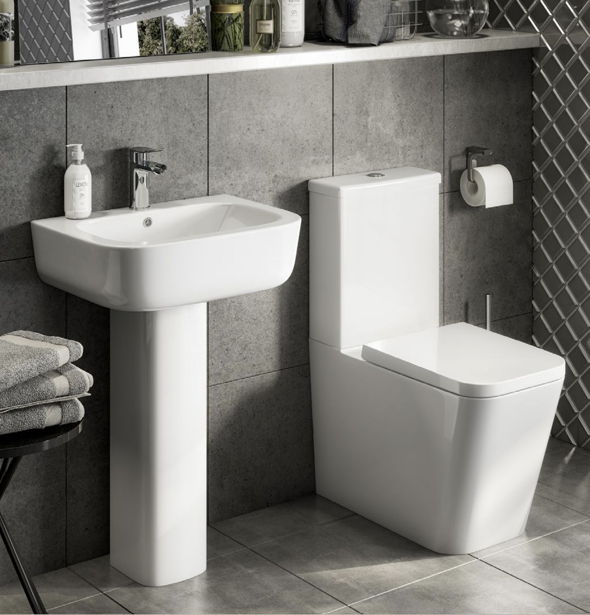 Kartell K-VIT Genoa Square Close Coupled Cistern- White Gloss (GEN004SQ)