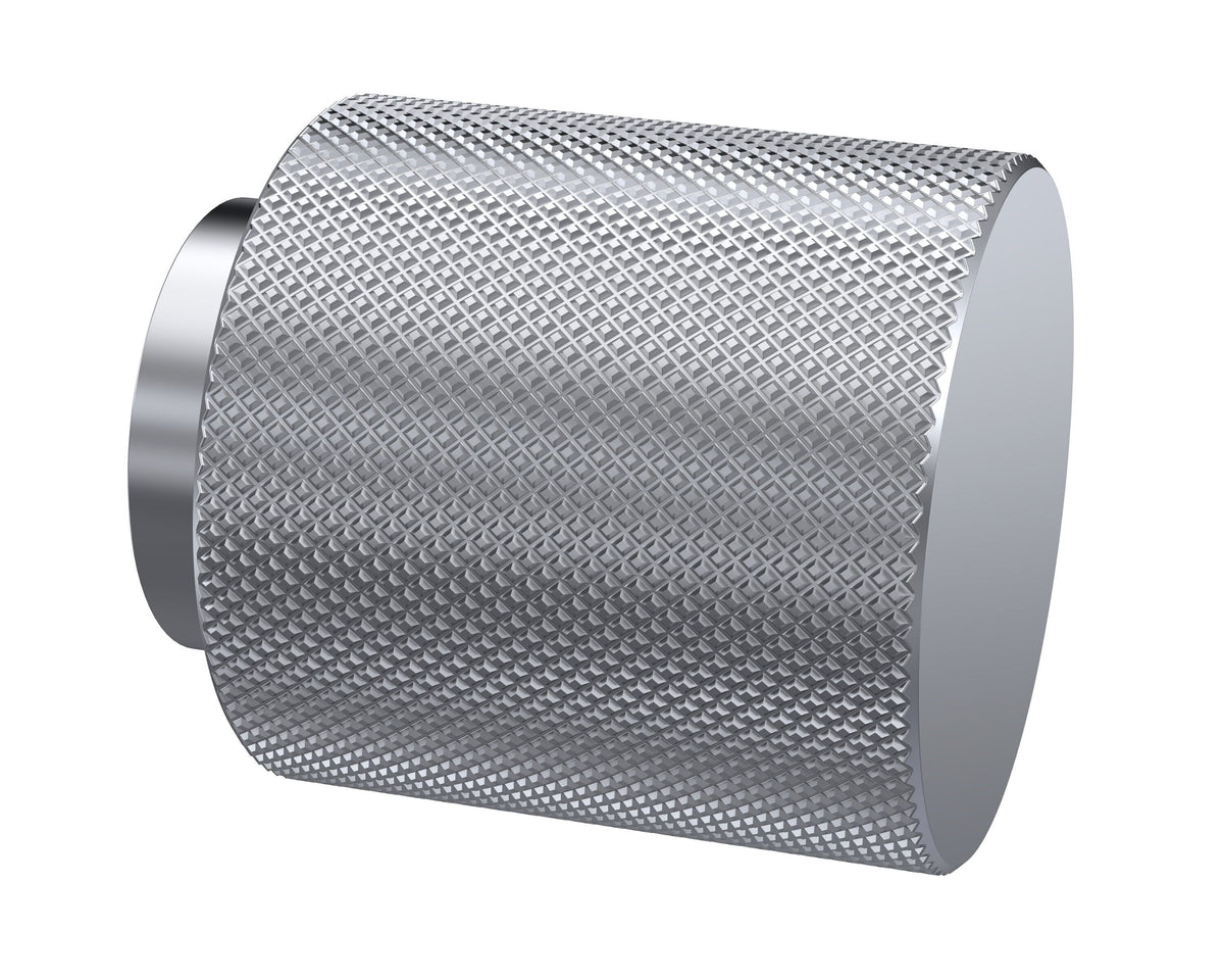 Nuie Round Satin Knurled Knob – Chrome