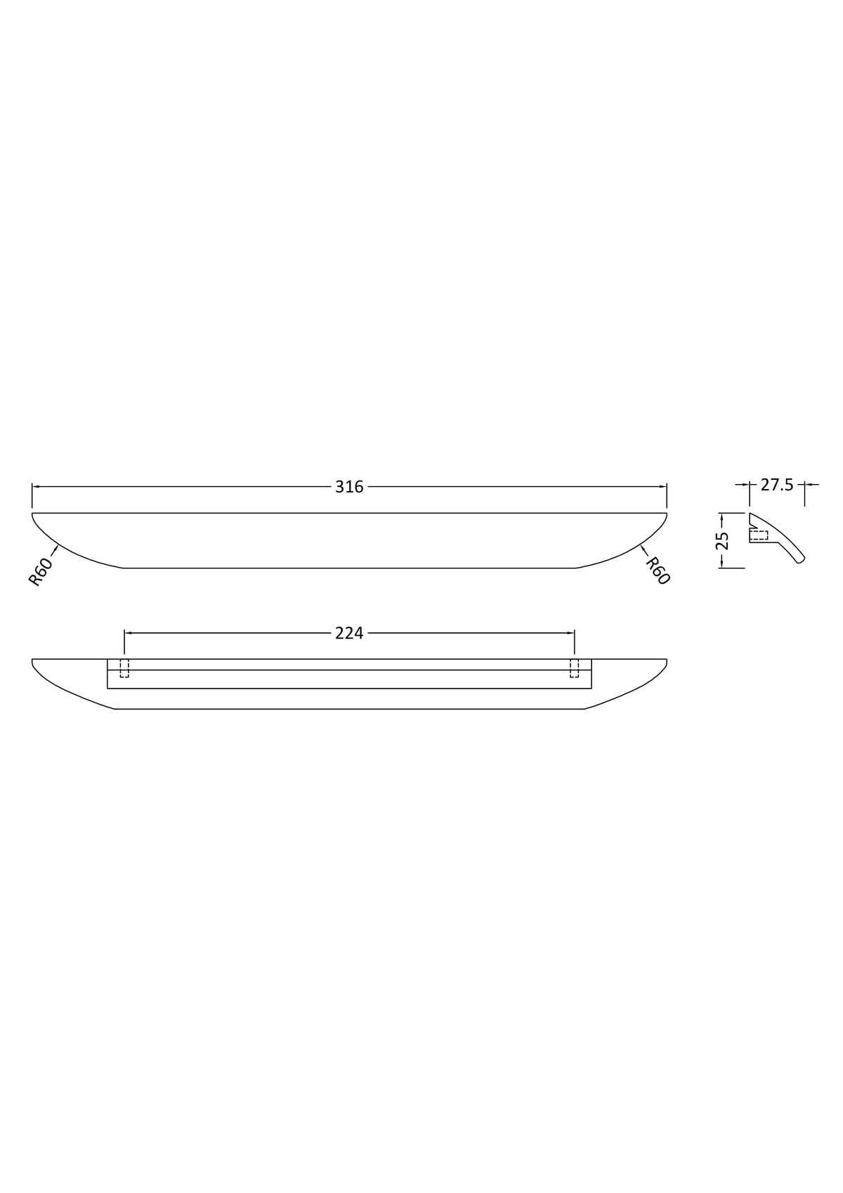Nuie Finger Pull Handle – 160mm & 224mm, photo 4