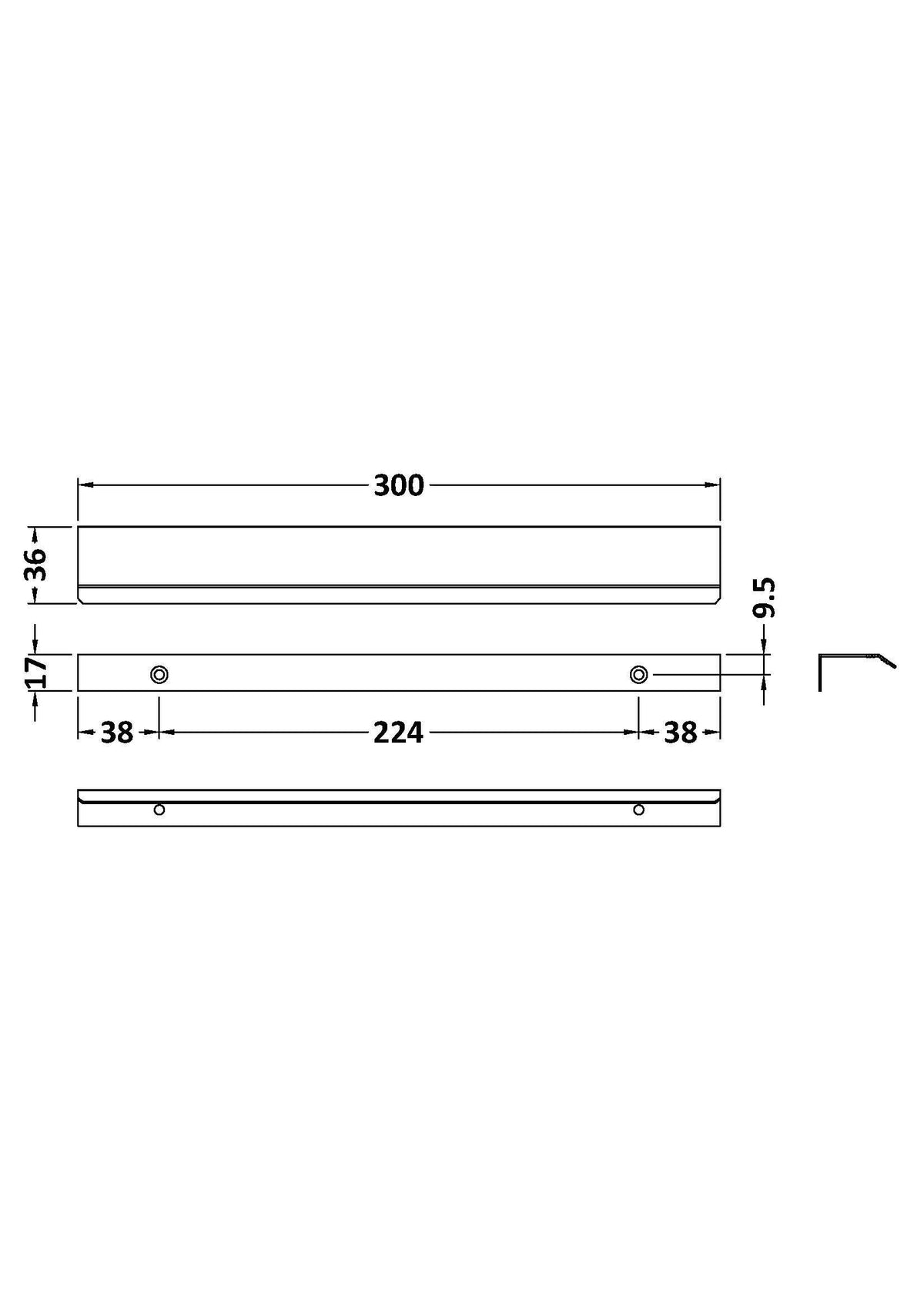 Nuie Finger Pull Handle – 150mm, 300mm & 500mm, photo 8