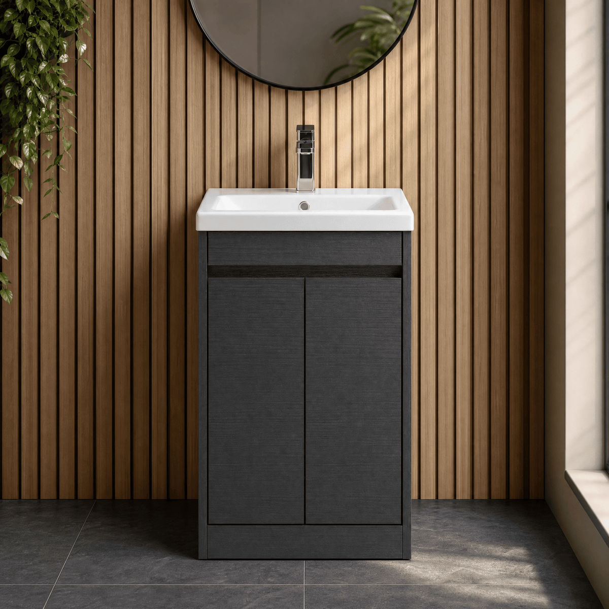 Nuie Havana 2 Door Floor Standing Vanity Unit With Basin – 500mm & 600mm